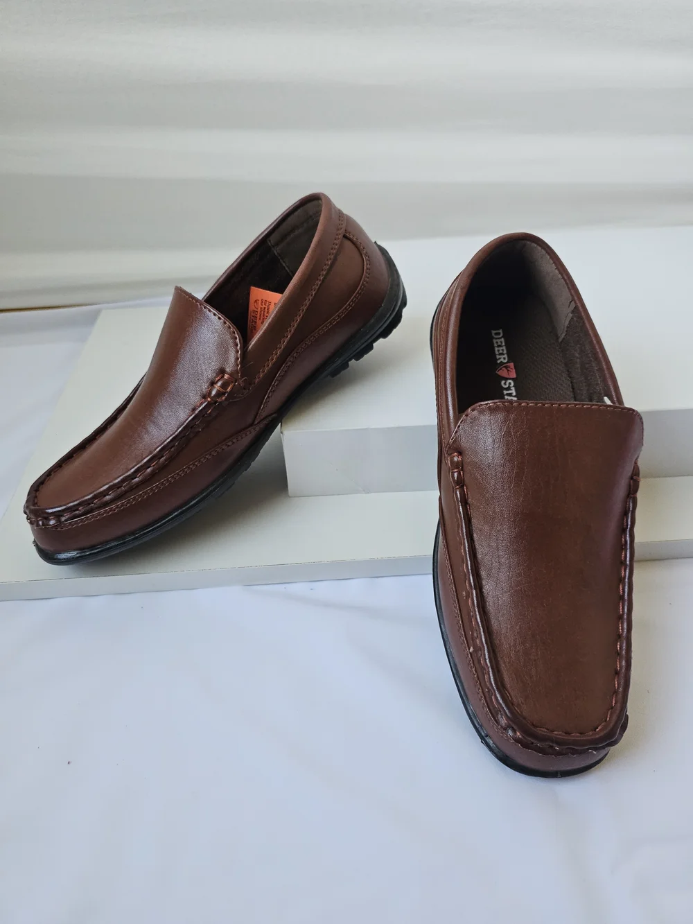 Deer Stags Kids Booster Slip-On Loafers - Dark Luggage Brown, Size 4M - Picture 7 of 16